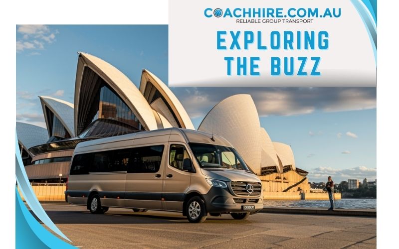 A minibus parked in front of the Sydney Opera House, Bus hire Australia, May 2024, Australia